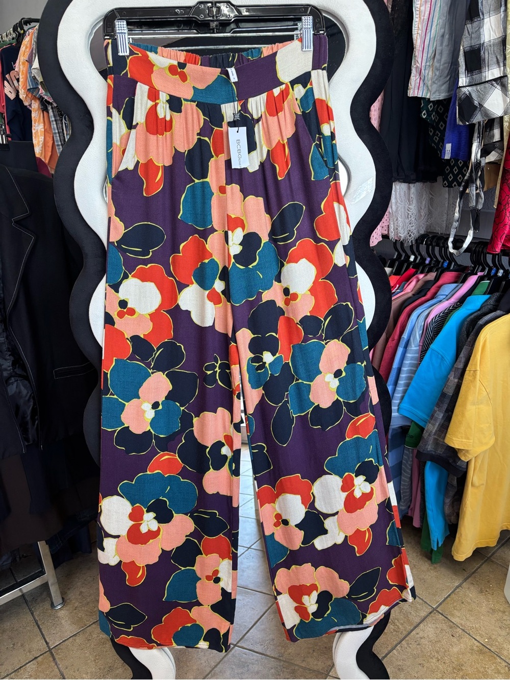 Floral Wide-Leg pants - Purple Multi color